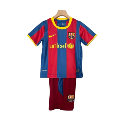 Barcelona 10-11 Home Retro Kids Kit Football Jersey