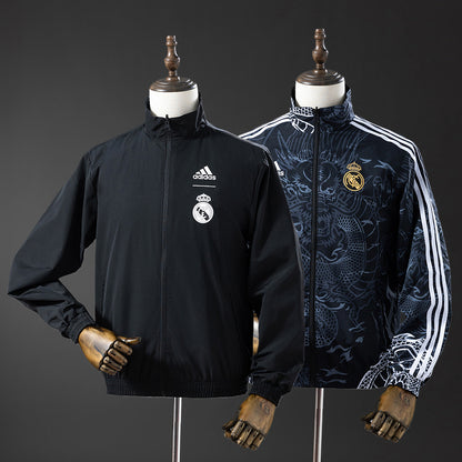 Real Madrid Reversible Jacket Windbreaker - Black&Black Dragon