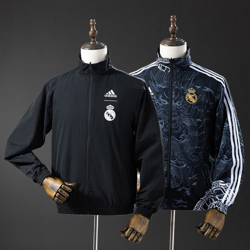 Real Madrid Reversible Jacket Windbreaker - Black&Black Dragon