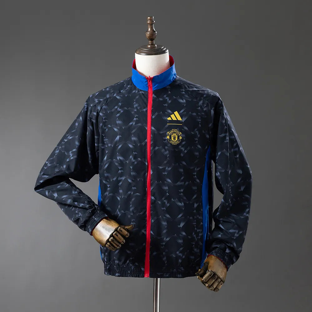 Manchester United Reversible Anthem Jacket Windbreaker - Black/Red