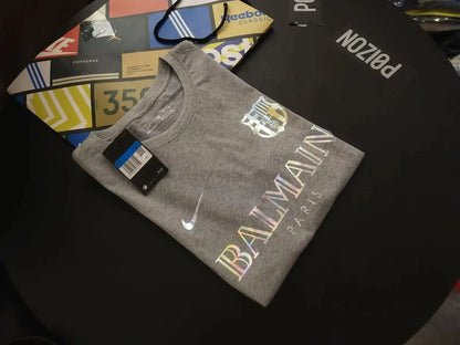 BALMAIN Barcelona 24-25 Grey Reflective Football New Shirt