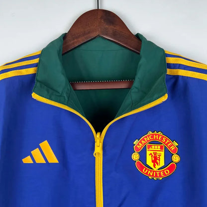 2023-2024 Manchester United Reversible Windbreaker(Blue-Green)Soccer Jersey 1:1 Thai Quality