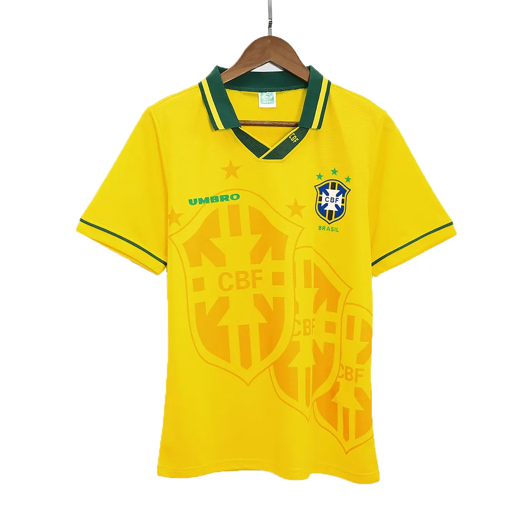 Brazil Jersey Custom Home Soccer Retro Jersey 1993-94