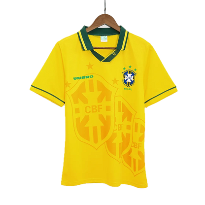 Brazil Jersey Custom Home Soccer Retro Jersey 1993-94