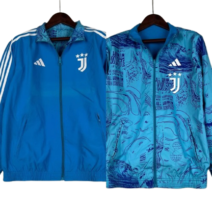 2023-2024 Juventus Reversible Windbreaker Blue Soccer Jersey 1:1 Thai Quality