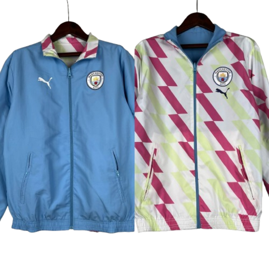 2023/2024 Manchester City Reversible Windbreaker Blue Soccer Jersey 1:1 Thai Quality