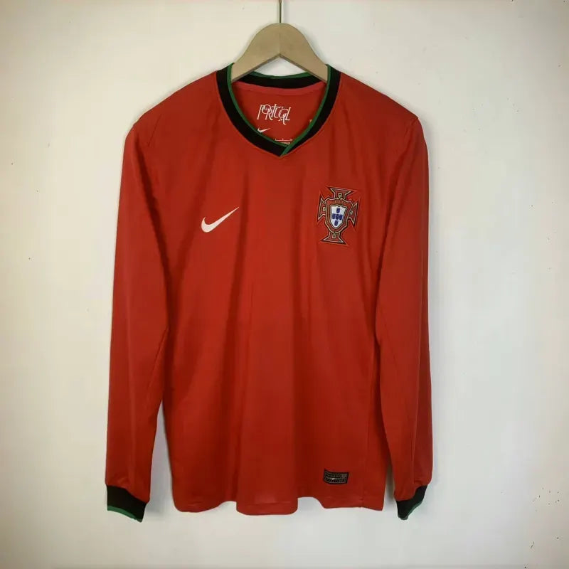2024 Portugal Nation Home Long Sleeve Jersey Euro