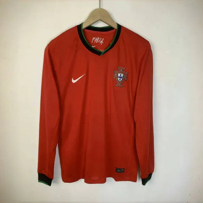 2024 Portugal Nation Home Long Sleeve Jersey Euro