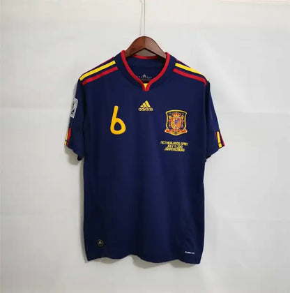 2010 Spain Nation Retro Jersey Away World Cup Final