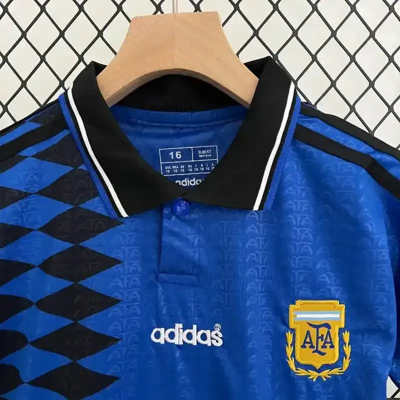 Retro Argentina Nation Jersey #10 Away Soccer Uniform Kids And Adult Kit 1994