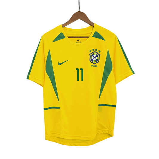 RONALDINHO #11 Brazil Retro Jersey Home Soccer Shirt 2002-03