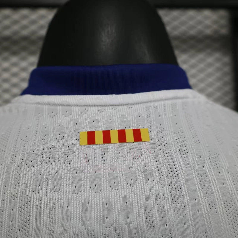 2025-26 Barcelona Home Player Version Shirt White Jersey Without Spofity Text