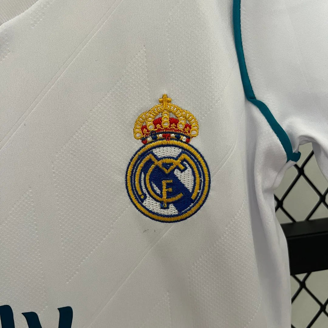 Real Madrid 17-18 Home Retro Kids Kit Soccer Jersey
