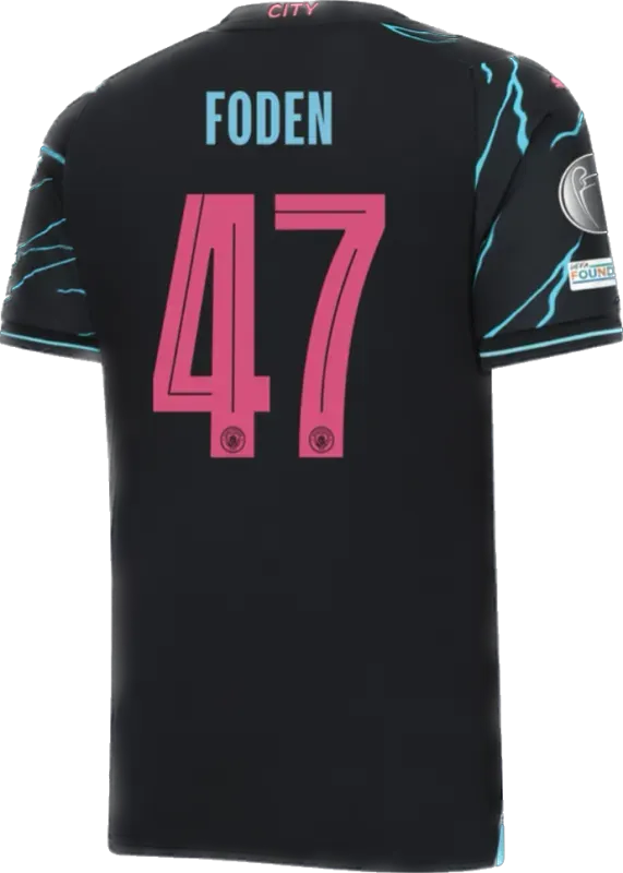 HAALAND #9 DE BRUYNE #17 J.ALVAREZ #19 FODEN #47 Manchester City Third Away Jersey 2023/24