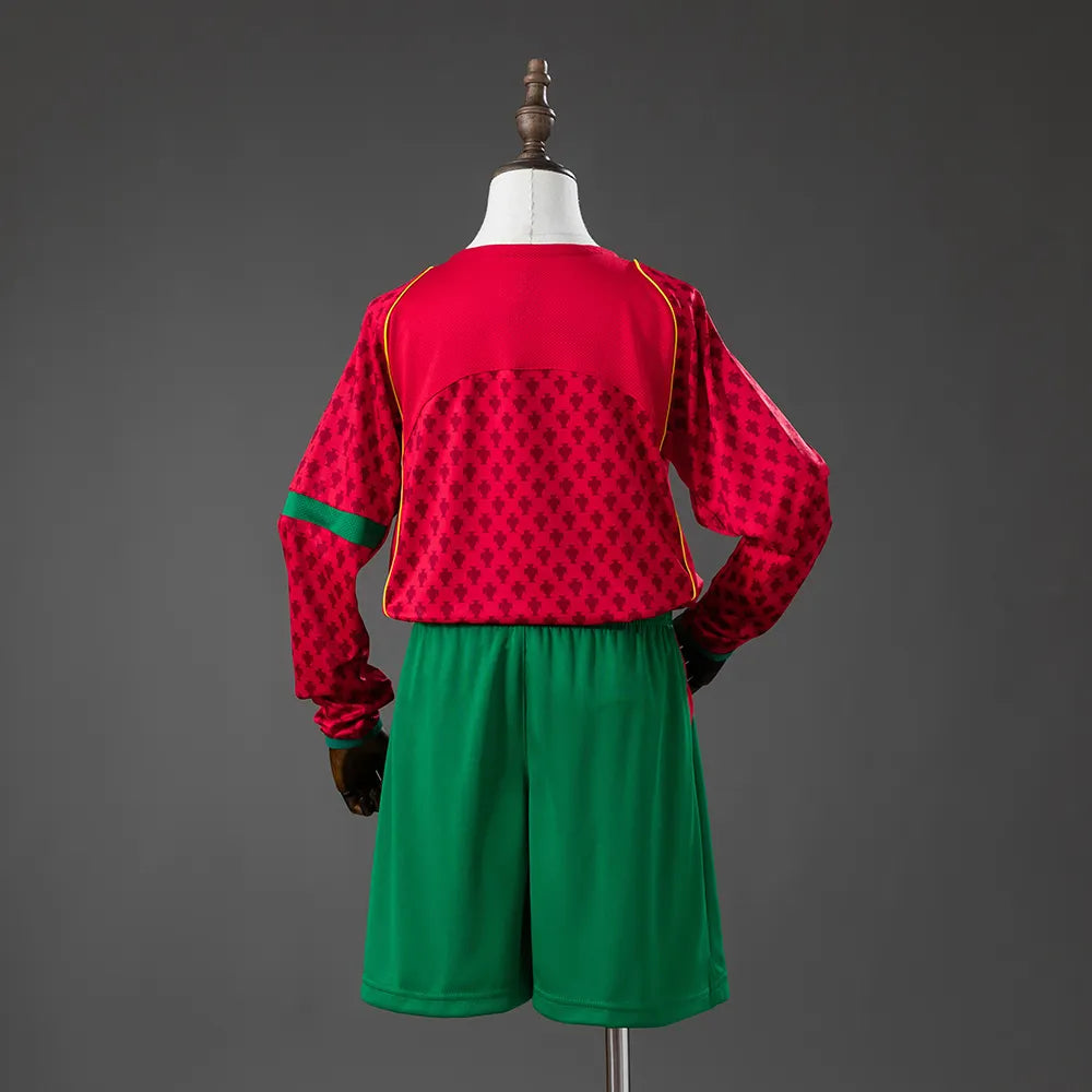 Portugal 2004 Home Retro Long Sleeve Kids Kit