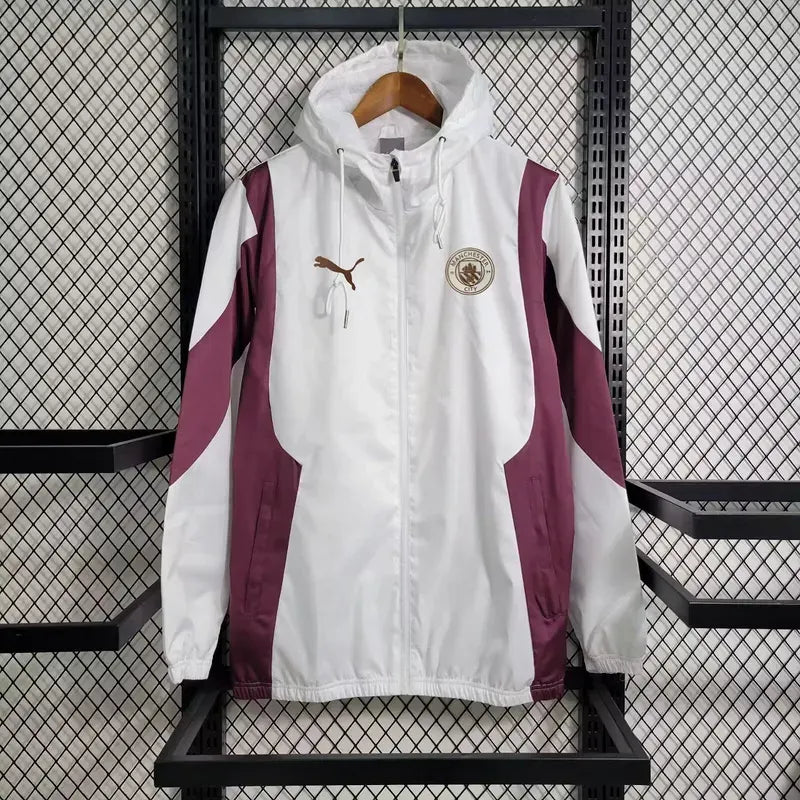 2024/2025 Manchester City Jersey Windbreaker White and Red