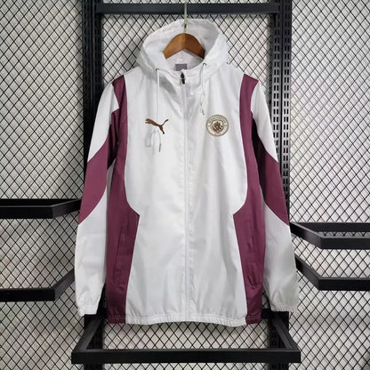 2024/2025 Manchester City Jersey Windbreaker White and Red