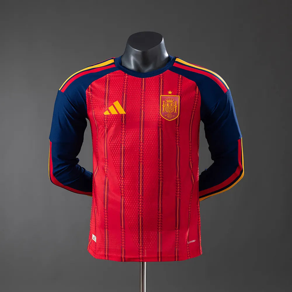 Player Version 2026 Spain Home Long-Sleeve Jersey