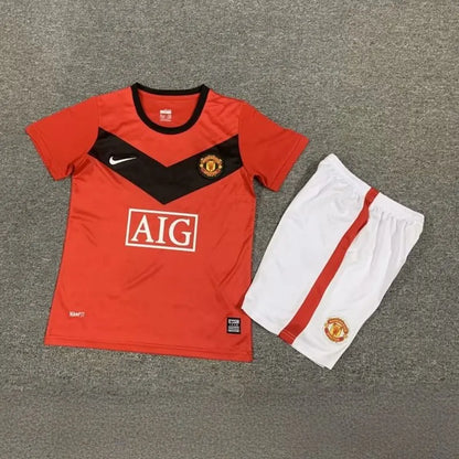 Manchester United 09-10 Home Retro Kid Kits Children Sets Jersey