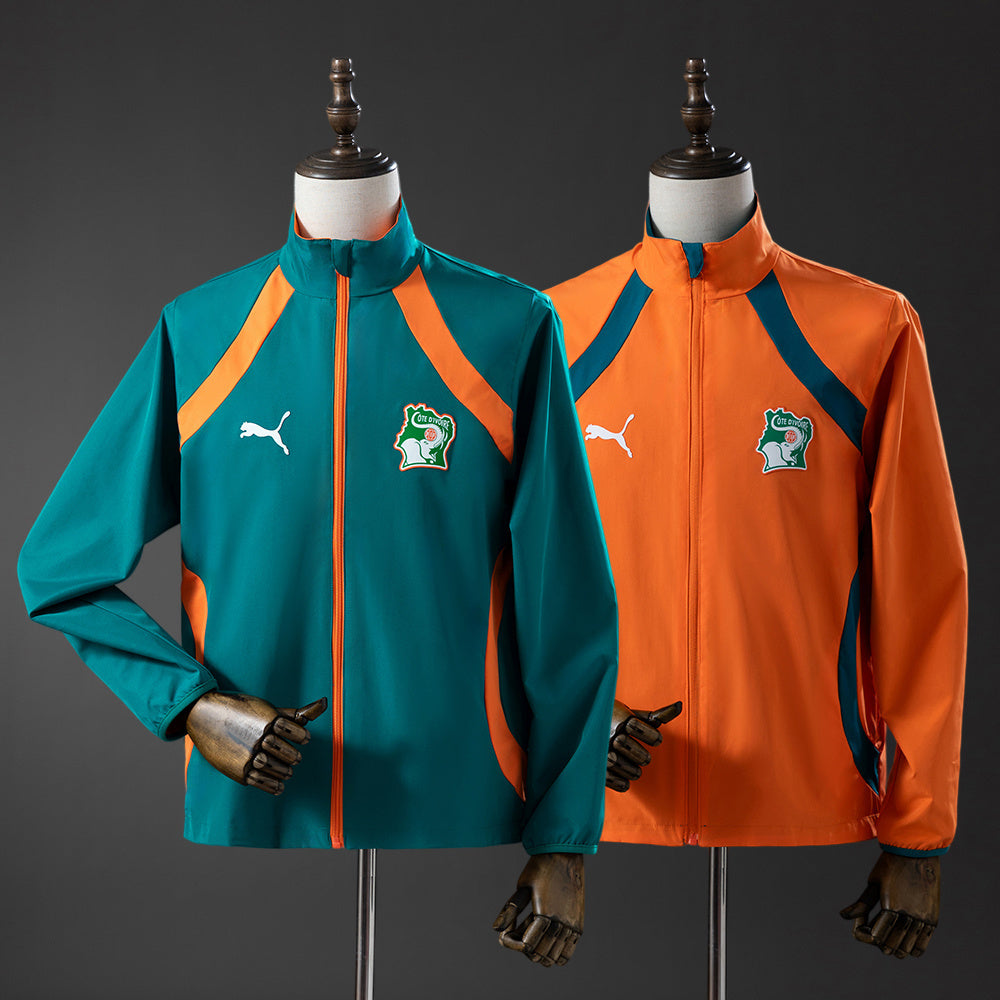 Ivory Coast 2026 Reversible Jacket Windbreaker - Green & Orange