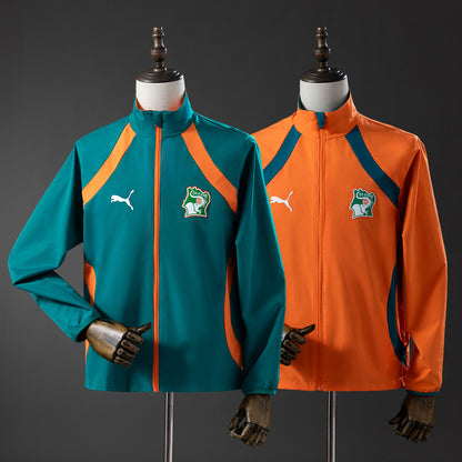 Ivory Coast 2026 Reversible Jacket Windbreaker - Green & Orange