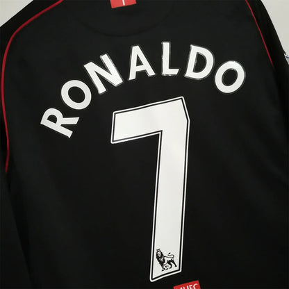 07-08 Retro Long Sleeve Manchester United #7 Ronaldo Third Away Soccer Jersey