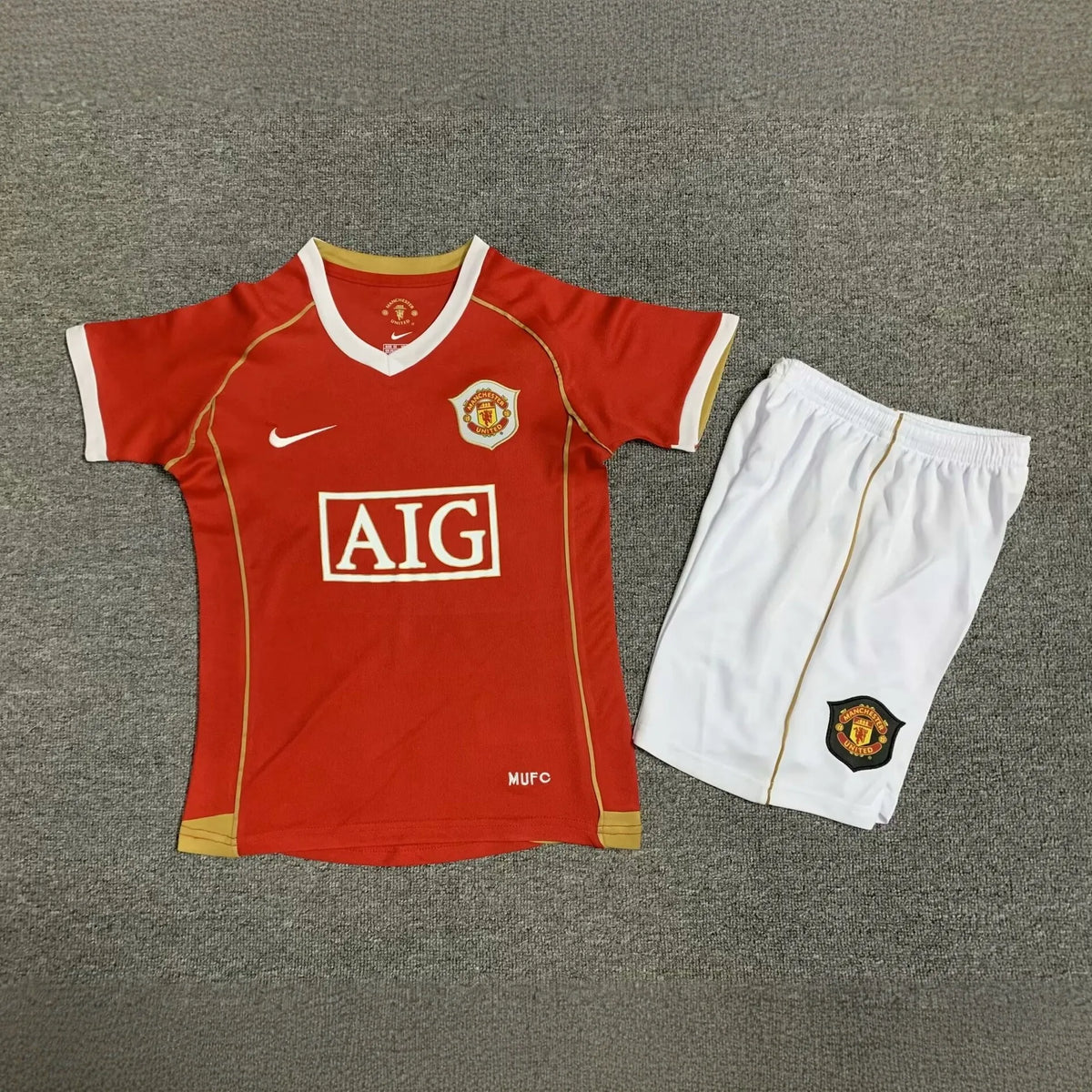 Manchester United 06-07 Home Retro Kids Kits Children Sets Football Jerseys