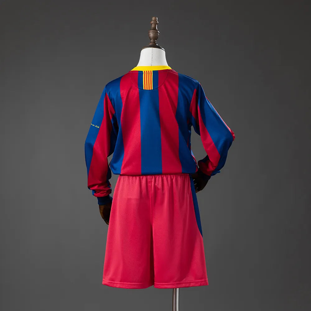 Barcelona 10-11 Home Retro Long Sleeve Kids Kit