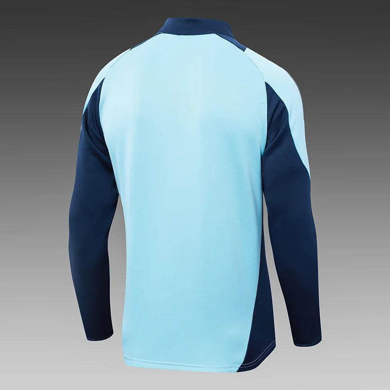 Arsenal Half-Pull Training Suit Baby Blue Football Shirt 2024/2025