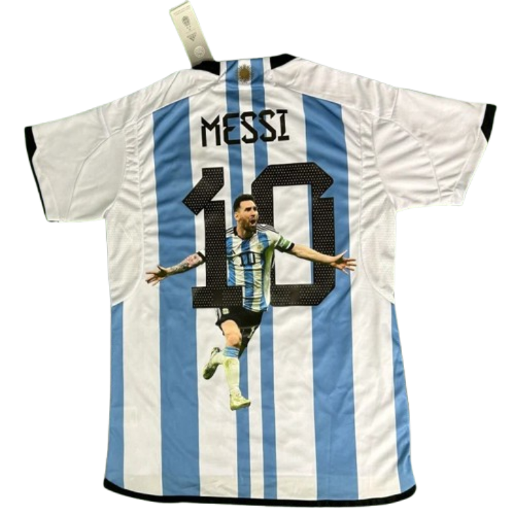 2022 Nation Argentina World Cup Champion Messi #10 First Anniversary Special Edition Soccer Jersey