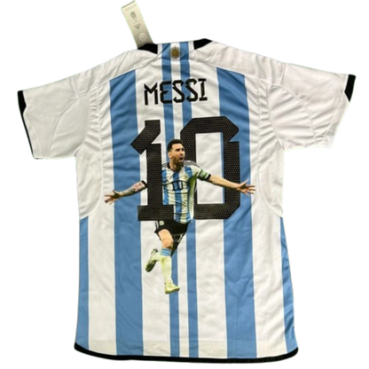 2022 Nation Argentina World Cup Champion Messi #10 First Anniversary Special Edition Soccer Jersey