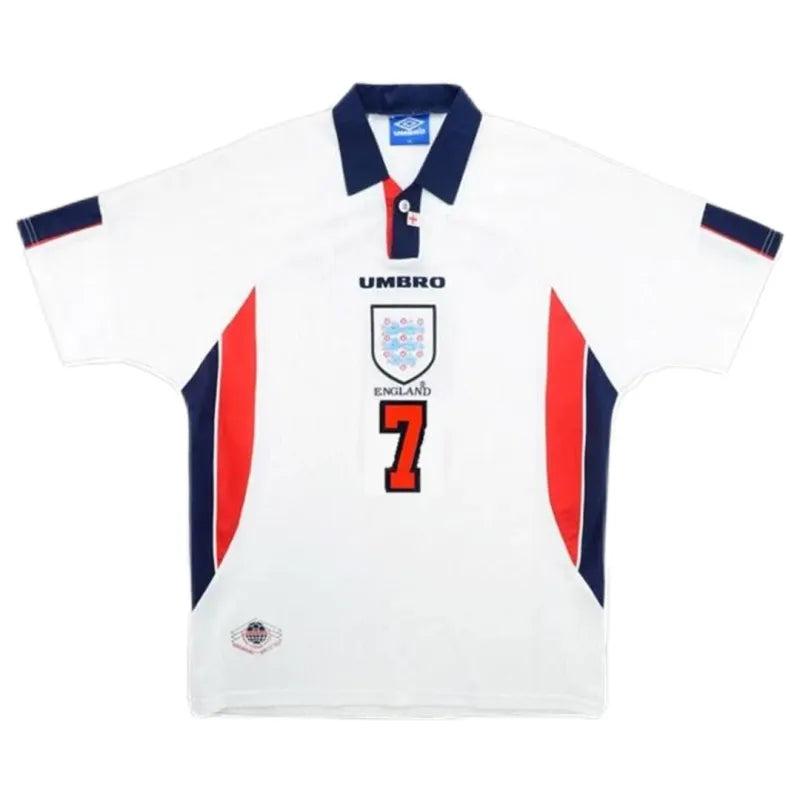 1998 World Cup England Home White Retro Jersey