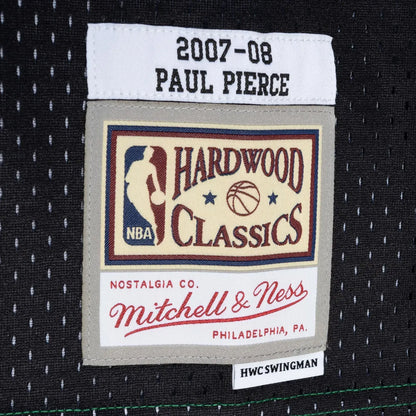 Men's Boston Celtics Paul Pierce Black/Kelly Green Hardwood Classics 2007-08 Split Swingman Jersey