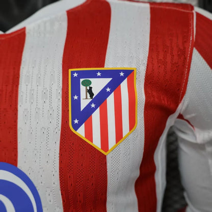 2025-26 Player Version Atletico Madrid Home Long Sleeve Jersey