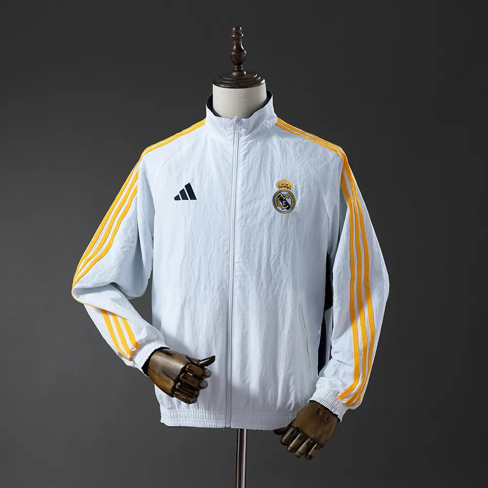 Real Madrid Trench Coat Reversible Jacket Windbreaker