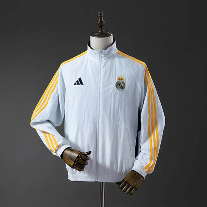 Real Madrid Trench Coat Reversible Jacket Windbreaker