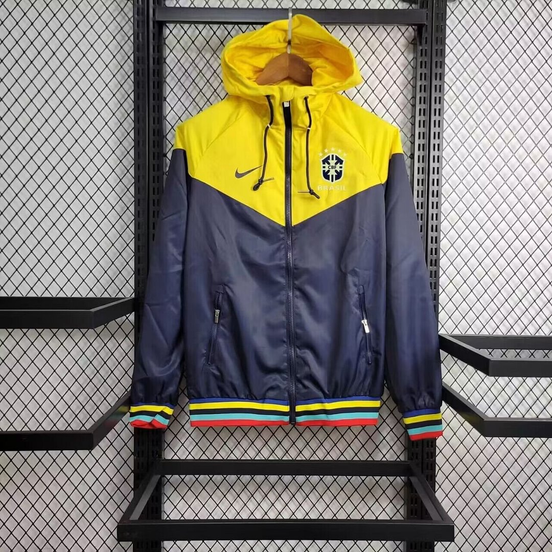 2023/2024 Brazil Windbreaker(Yellow-Grey)Football Shirt