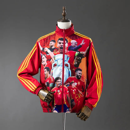 Spain 2024 European Cup Yamal Reversible Jacket Windbreaker - Red