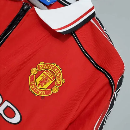 1998-00 Manchester United Beckham #7 Retro Jersey Home Long Sleeve