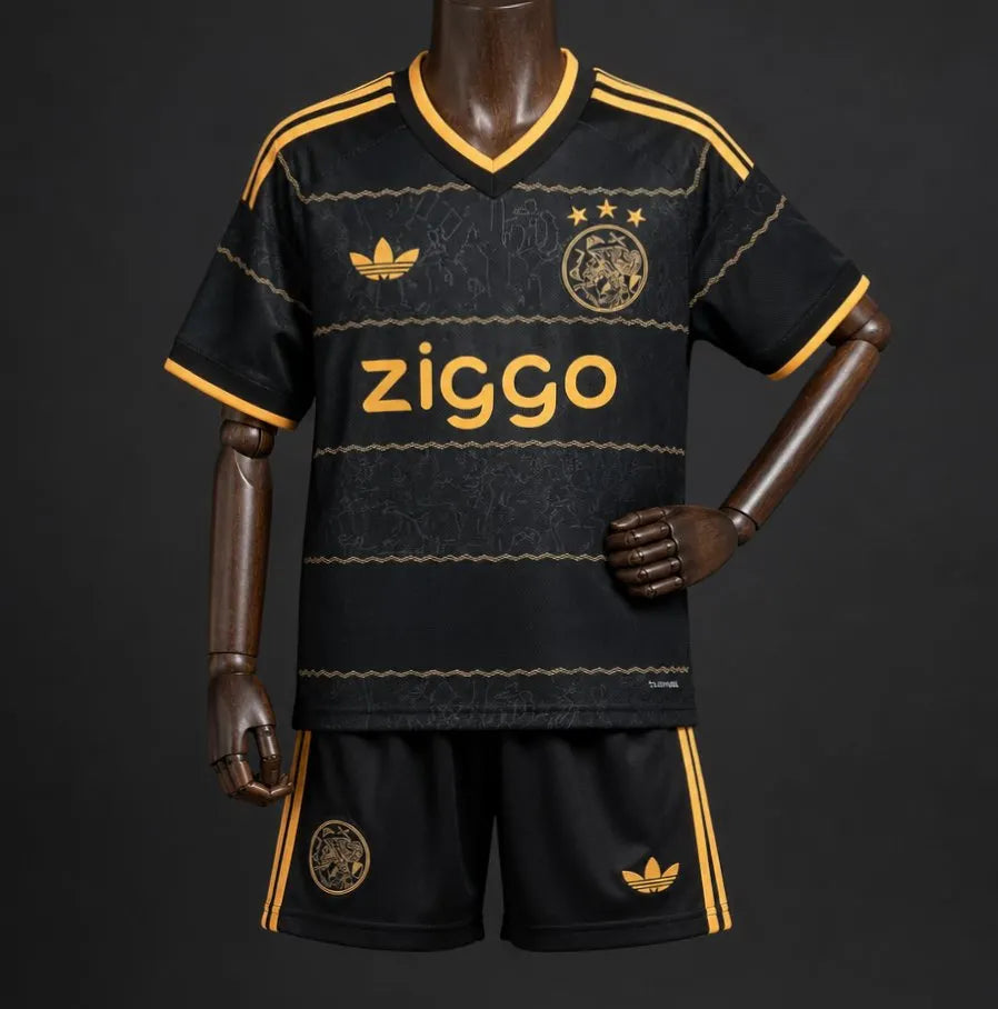 Kids 26-27 Ajax Black & Gold Away Jersey