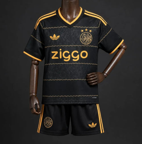 Kids 26-27 Ajax Black & Gold Away Jersey