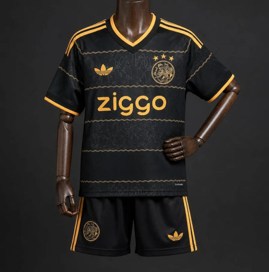 Kids 26-27 Ajax Black & Gold Away Jersey