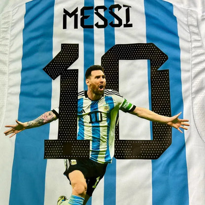 2022 Nation Argentina World Cup Champion Messi #10 First Anniversary Special Edition Soccer Jersey