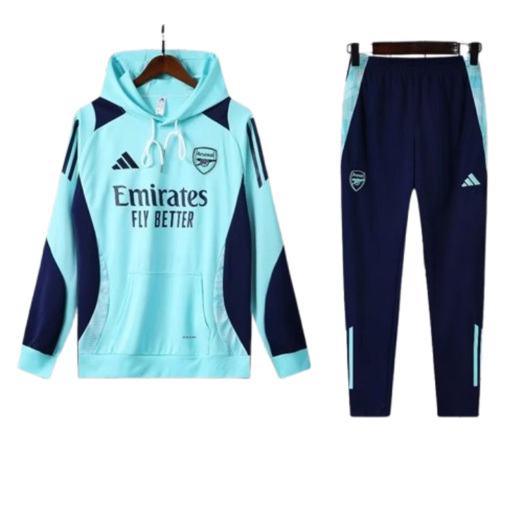 Adidas Arsenal 2024-25 Blue Hooded Training Tracksuit Kits