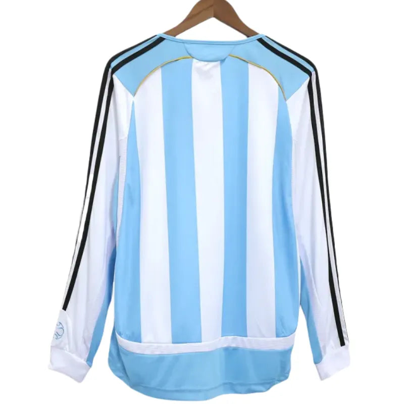 Retro Argentina World Cup 2006 Home Long Sleeve Jersey