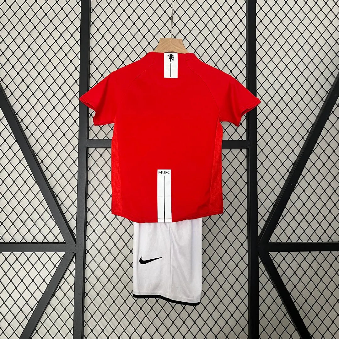 Manchester United 07-08 Home Retro Kids Kits Champions League Version Jerseys