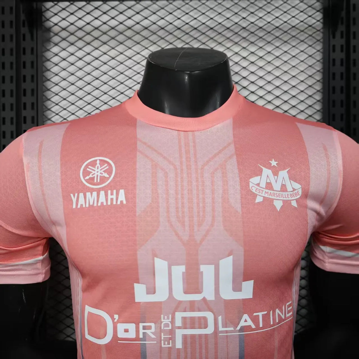 Player Version 25-26 Olympique de Marseille Pink with Geometric Pattern Jersey