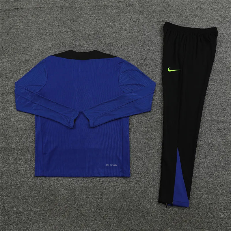 24-25 Barcelona Long Sleeve Kits Blue Training Suits Football