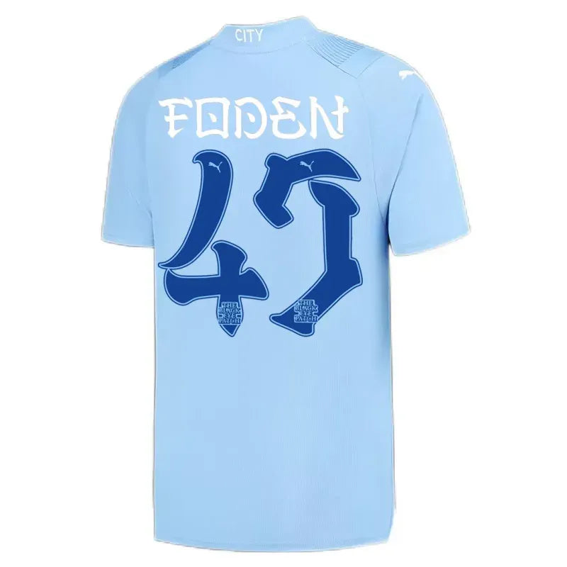 Manchester City 2023/24 HAALAND #9 GREALISH #10 DE BRUYNE #17 STONES #5 J.ALVAREZ #19 FODEN #47 Japanese Tour Printing Home Jersey