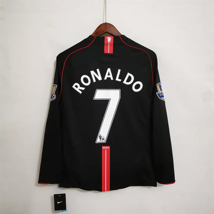 07-08 Retro Long Sleeve Manchester United #7 Ronaldo Third Away Soccer Jersey